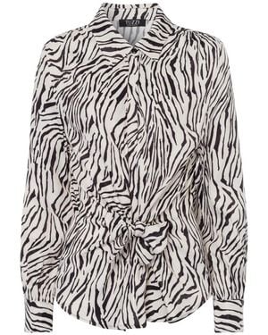 Tuzzi Elegante Bluse Mit Knotendetail - Schwarz