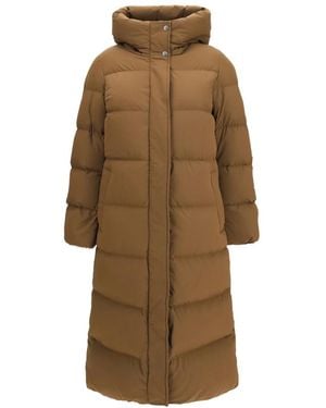 Woolrich Jassen ,Bruin ,Nylon Madison Gewatteerde Matte Stretch Nylon Pufferjas