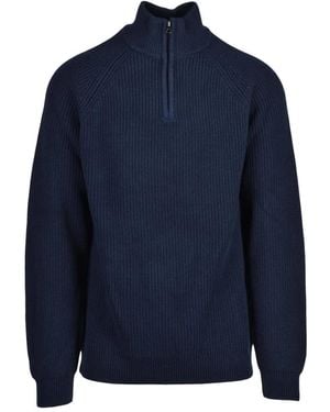 Anerkjendt Rippstrick-Pullover - Blau