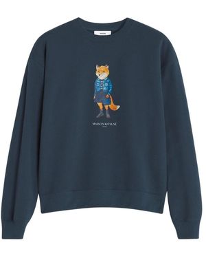 Maison Kitsuné Crew Neck Sweatshirt - Blauw