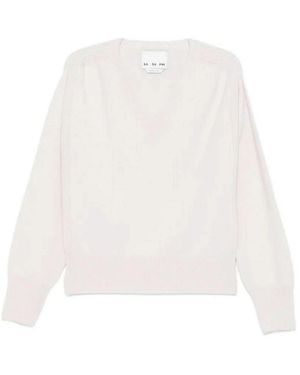 Sa Su Phi Truien & Vesten ,Kasjmier V-Neck Fijngebreide Trui - Wit