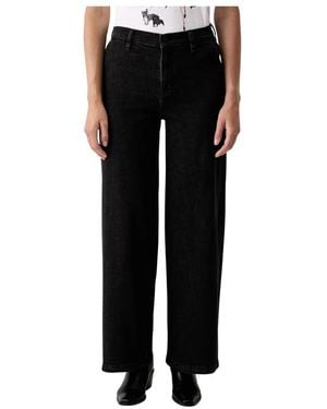 DKNY Jeans ,Zwart ,Katoen Wide Leg Jeans