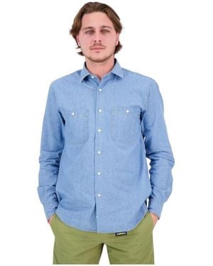 Aspesi Denim Chambray Hemd - Blau