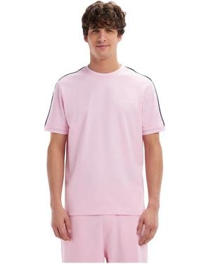 Eden Park Tops ,Roze ,Katoen Roze Katoenen T-Shirt Met Relaxte Pasvorm