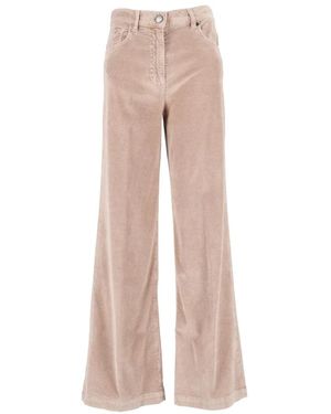 Peserico Broeken ,Wijde Broek - Naturel
