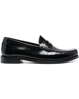 Saint Laurent Schwarze Leder Stiefeletten