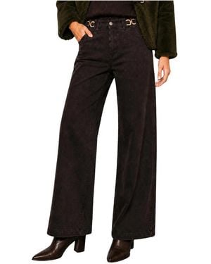 Kocca Weite Stretch-Baumwollhose Mit Ketten-Details - Schwarz