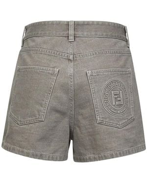 ショートパンツ FENDI FF beige chambray denim shorts 29318706_58384570_1000.jpg
