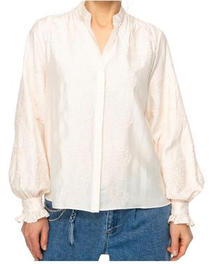 Ivi Overhemden ,Wit ,1554 Romantische Blouse