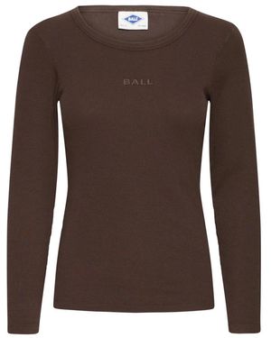 Ball Koffieboon Lange Mouw Tee Top - Bruin