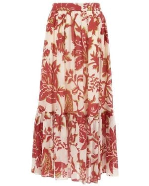 Etro Rokken ,Veelkleurig ,Katoen Maxi Rok - Rood