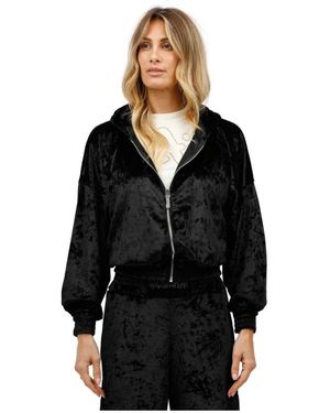 DISCLAIMER Hoodies & Sweatvesten ,Zwart ,Hoodie Met Glitter Logo Rits