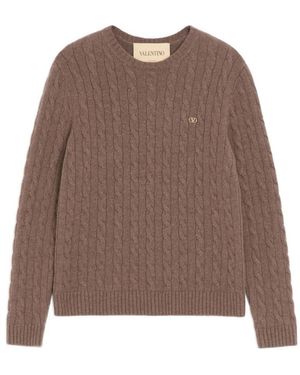 Valentino Round-Neck Knitwear - Brown