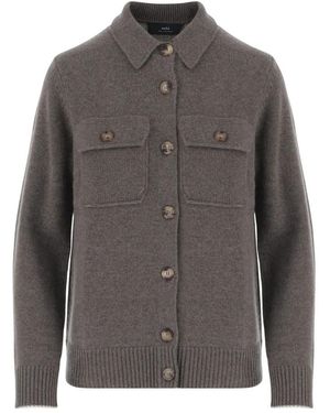 arch4 Kaschmir-Strickjacke Mit Pattentaschen - Grau