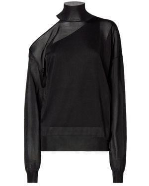 Fendi Overhemden ,Zwart ,Organza Zijde Organza Jumper