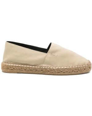 Saint Laurent Flache Schuhe Mit Gesticktem Logo - Natur