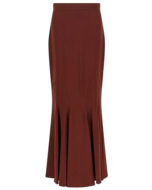 Max Mara Rokken ,Bruin ,Satijn Tabarin Lange Rok