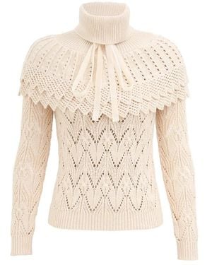 Zimmermann Hypnotic Ruffle Collar Sweater - Naturel