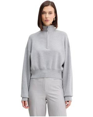 Victoria Beckham Pullover Mit Halbem Reißverschluss - Grau