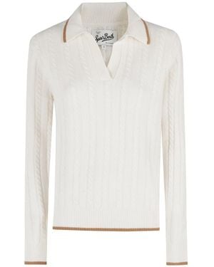 MC2 Saint Barth V-Neck Knitwear - White