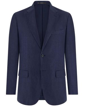 BOGGI Jassen ,Blauw ,Leer Micro Textured Jacket