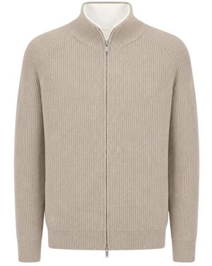 Lardini Truien & Vesten ,Wol Ritsvest - Grijs
