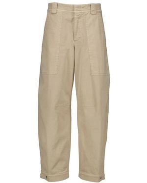 Closed Wide Trousers - Natural