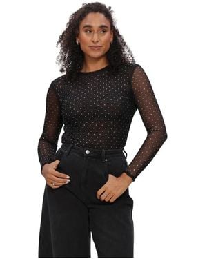 Studio AR by ARMA Ines Glitter Mesh Top - Schwarz