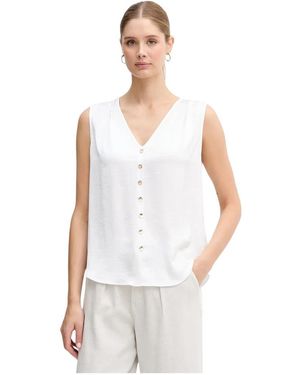 Joseph Ribkoff Boxy Blouse Met Decoratieve Knopen - Wit