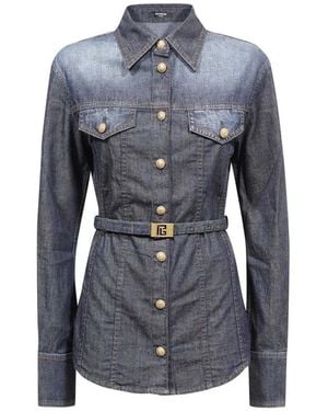 Balmain Denim Shirts - Blue