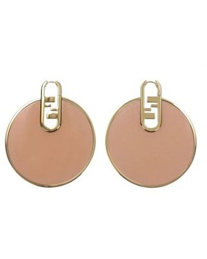 Fendi Accessoires ,Roze ,Roze Plexiglas Logo Oorbellen Haaksluiting
