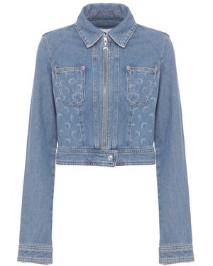 Marine Serre Denim Baumwolljacke - Blau