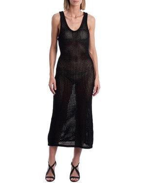 Zadig & Voltaire Kwdr00165 Crochet Openwork Long Dress - Black