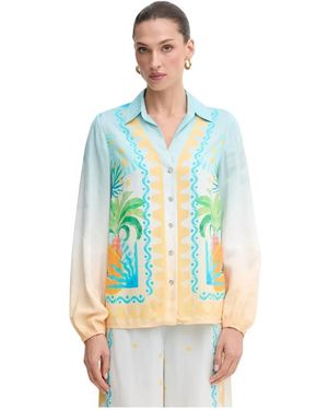Never Fully Dressed Overhemden ,Veelkleurig ,Rayon Miley Shirt - Blauw