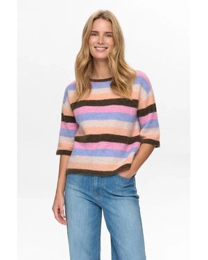 Numph Truien & Vesten ,Veelkleurig ,Wol Nuriette Stripy Ss Pullover - Rood