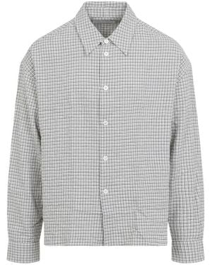 Studio Nicholson Overhemden ,Wit ,Katoen Nostra Long Sleeve Shirt - Grijs