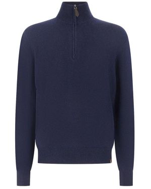 Jacob Cohen Lupetto Pullover Mit Halbem Reißverschluss - Blau