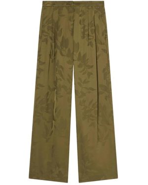ARMANI EXCHANGE Palazzo Jacquard Viscose Broek - Groen
