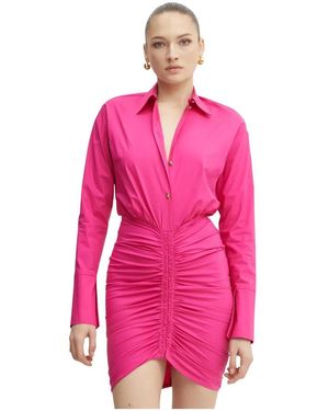 Versace Jeans Couture Ruched Shirt Dress - Roze