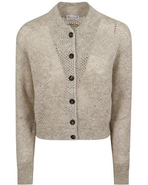 Brunello Cucinelli Truien & Vesten ,Cardigan - Naturel