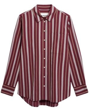 ARMEDANGELS Overhemden ,Rood ,Katoen Gestreept Wijde Blouse