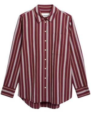 ARMEDANGELS Overhemden ,Rood ,Katoen Gestreept Wijde Blouse