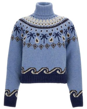 Alanui Süßer Winter-Rollkragenpullover - Blau