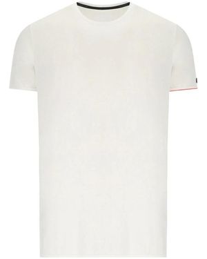 Rrd Stretch-Baumwoll-T-Shirt Mit Fluoreszierendem Einsatz - Weiß