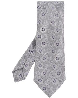 Etro Seidenjacquard-Krawatte Mit Paisley-Motiv - Grau