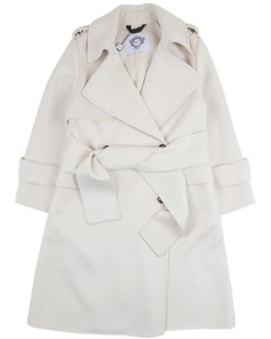 Diego M Eleganter Trenchcoat - Weiß