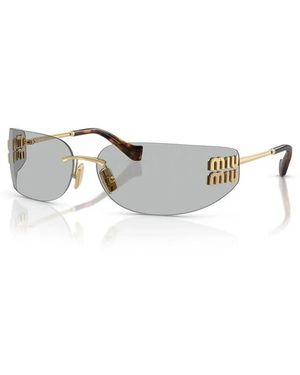 Miu Miu Accessoires ,Grijs ,Mu A51S Zonnebril - Wit