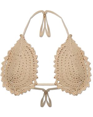 The Attico Il Primo Bagno Bikini Top - Metallic