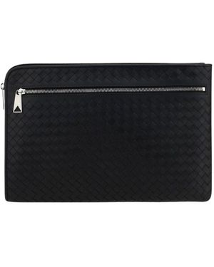 Bottega Veneta Schwarze Ziparound Clutch