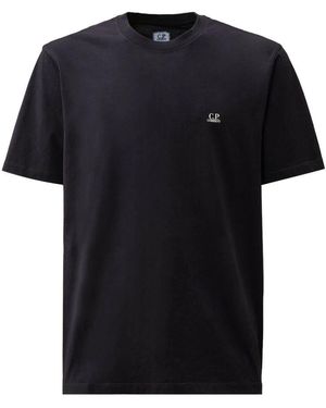 C.P. Company Blaue T-Shirts Und Polos Mit Logoaufdruck - Schwarz
